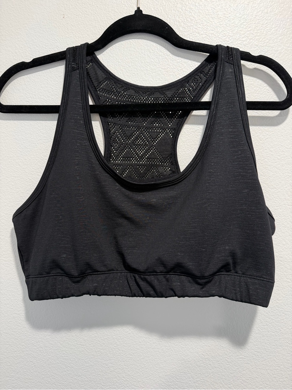 ZYIA Black Racerback Sports Bralette with Mesh Panel